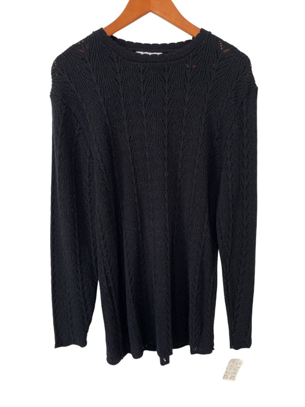 Vintage 90s Carly Blake Sweater Small Crewneck Long Sleeve Deadstock Black NEW